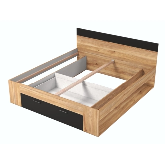 MAGGIE postel 180x200 cm, dub mauvella/černá