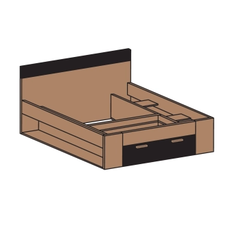 MAGGIE postel 180x200 cm, dub monastery/černá 