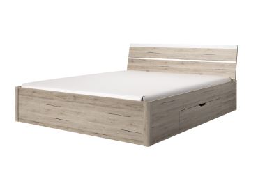 MAGGIE postel 180x200 cm, dub san remo světlý/bílá 