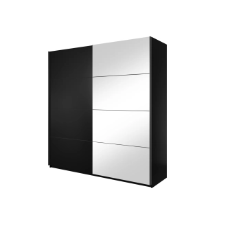 MAGGIE šatní skříň se zrcadlem 180, černá