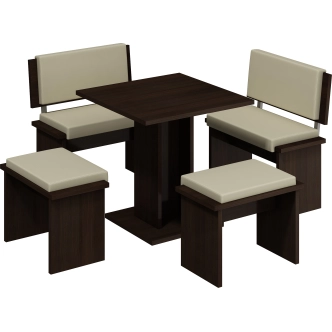 Malá lavice GURLAN, dub sonoma tm./béžová ekokůže, 5 let záruka