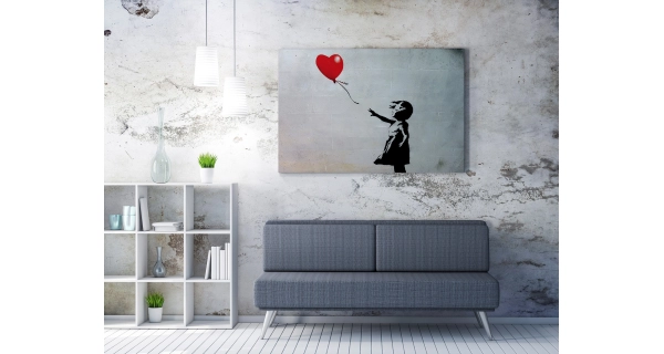 Malba na plátno Banksy se srdcem, 50x 70 cm