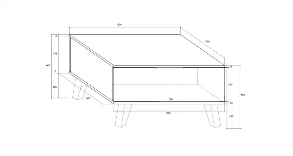 Malý konferenční stolek OSMAK, bílá/bílý lesk, 5 let záruka