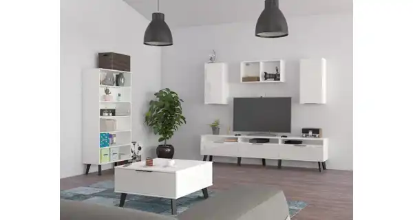 Malý konferenční stolek OSMAK, bílá/bílý lesk