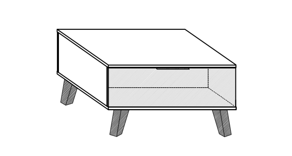 Malý konferenční stolek OSMAK, craft bílý/craft zlatý, 5 let záruka