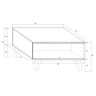 Malý konferenční stolek OSMAK, craft bílý/craft zlatý, 5 let záruka