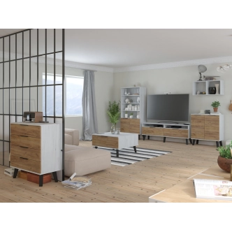 Malý konferenční stolek OSMAK, craft bílý/craft zlatý, 5 let záruka