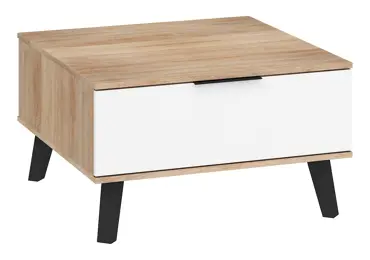 Malý konferenční stolek OSMAK, dub sonoma/bílý lesk