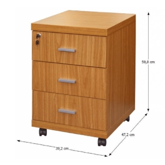 MANIPA kontejner se zásuvkami, třešeň