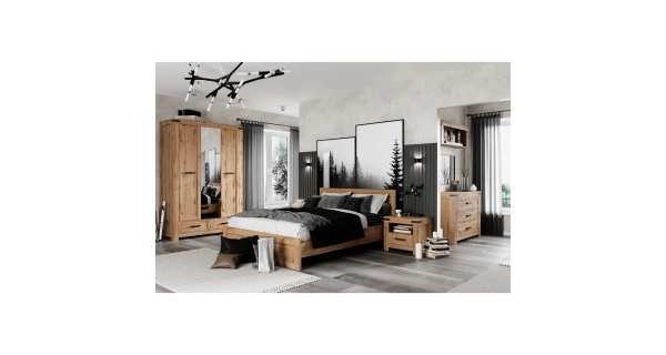 Manželská postel LIBERATA 180x200 cm, dub wotan