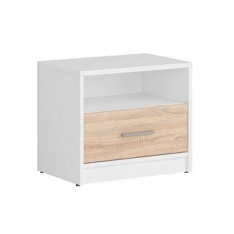 MARIONET noční stolek, bílá/dub sonoma, 5 let záruka