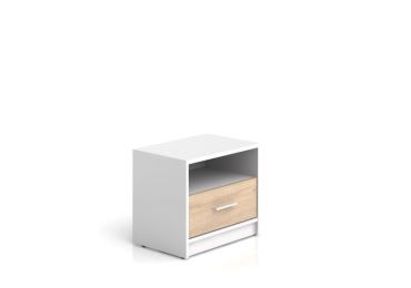 MARIONET noční stolek, bílá/dub sonoma