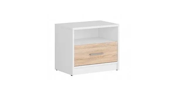 MARIONET noční stolek, bílá/dub sonoma