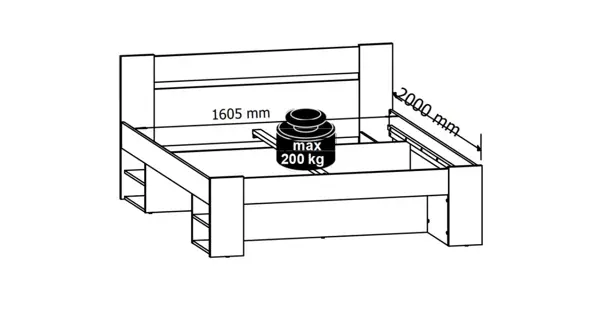 MARIONET postel 160x200 cm, bílá BEZ ROŠTU