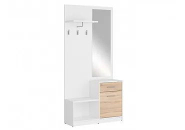 MARIONET předsíňová stěna, bílá/dub sonoma