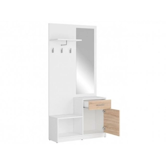 MARIONET předsíňová stěna, bílá/dub sonoma