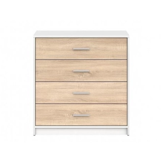 MARIONET šuplíková komoda, bílá/dub sonoma, 5 let záruka