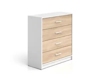 MARIONET šuplíková komoda, bílá/dub sonoma