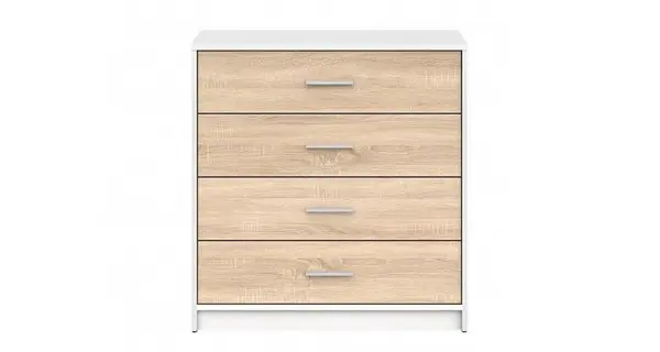 MARIONET šuplíková komoda, bílá/dub sonoma