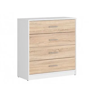 MARIONET šuplíková komoda, bílá/dub sonoma