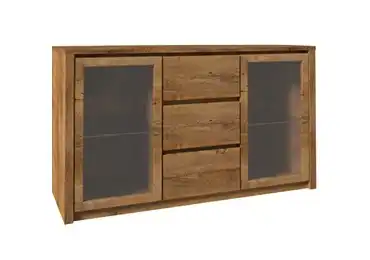 MARLETT komoda 2D, dub lefkas tmavý