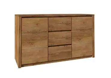 MARLETT komoda 2D3S, dub lefkas tmavý