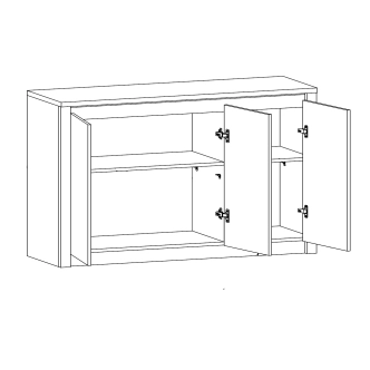 MARLETT komoda 3D, dub lefkas tmavý