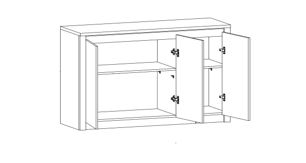 MARLETT komoda 3D, dub lefkas tmavý