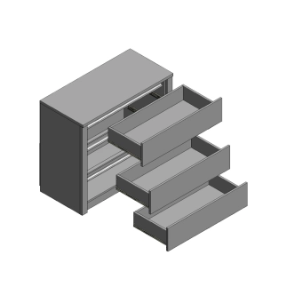 MARLETT komoda 3S, dub lefkas tmavý
