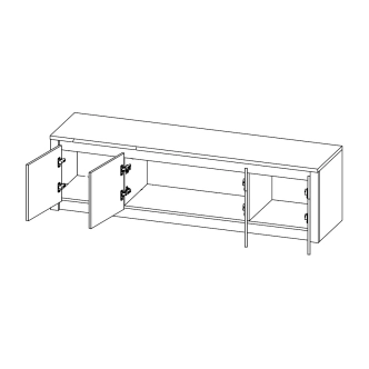 MARLETT komoda 4D, dub lefkas tmavý