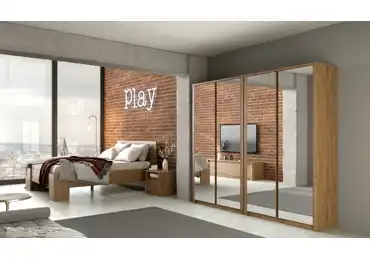 MARLETT ložnice se zrcadly, dub lefkas tmavý