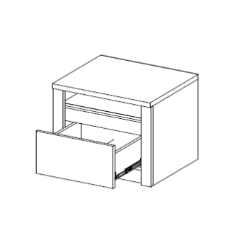 MARLETT noční stolek, dub lefkas tmavý