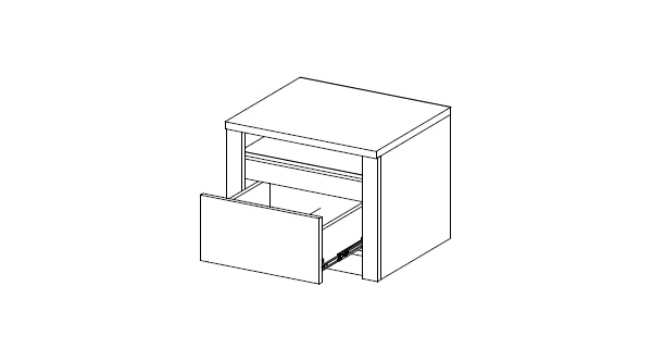 MARLETT noční stolek, dub lefkas tmavý