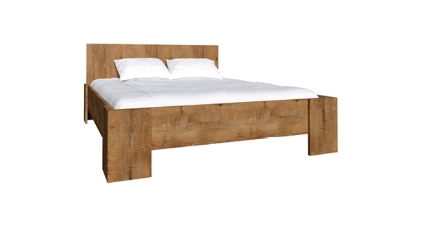 MARLETT postel 160x200 cm, dub lefkas tmavý