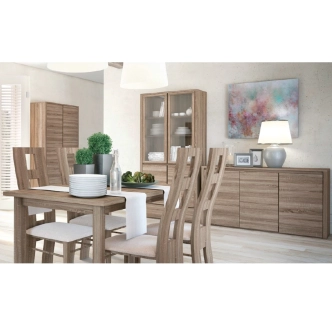 MARLETT rozkládací jídelní stůl, dub lefkas tmavý