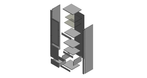 MARLETT vitrína 1D, dub lefkas tmavý