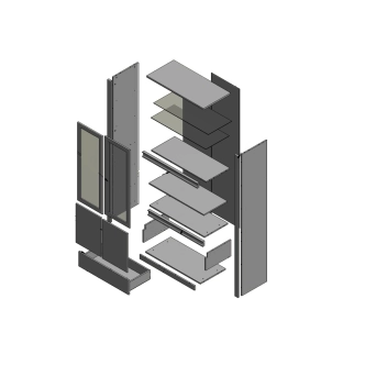 MARLETT vitrína 2D, dub lefkas tmavý