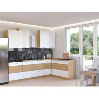 MEADOW, dvířka na myčku ZM 570x596, dvířka: bílý lesk, dub artisan