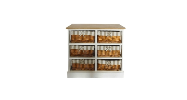 MELIVON 1, komoda, bílá/medová