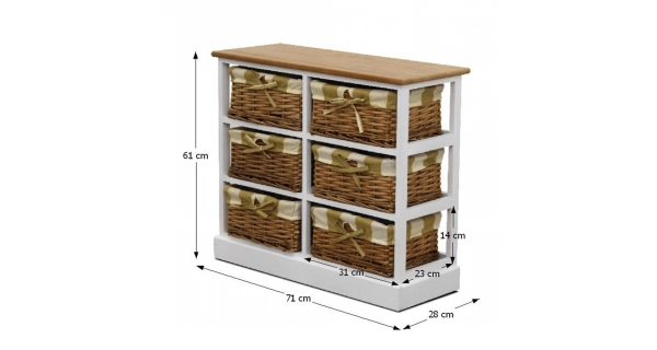 MELIVON 1, komoda, bílá/medová