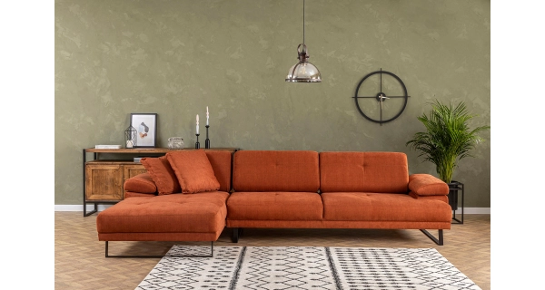 Menší rohová sedačka BRRESO, levá, oranžová