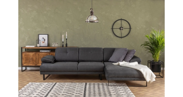 Menší rohová sedačka BRRESO, pravá, antracit