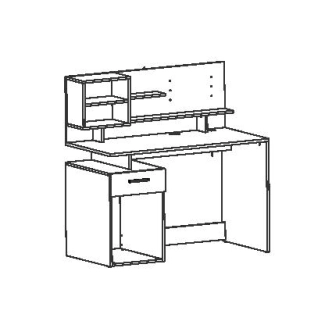 MILICIA psací stůl, dub kronberg/asfalt