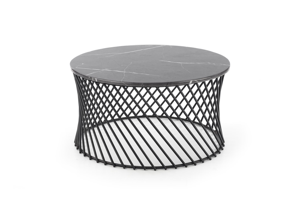 Konferenční stolek URVIK, šedý mramor/černá