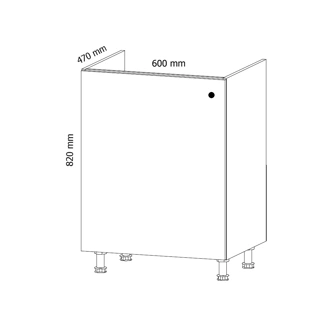 MISAEL dolní dřezová skříňka D60Z-L levá, korpus bílý, dvířka borovice andersen