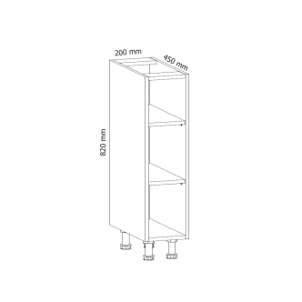 MISAEL dolní regál D20P, korpus bílý