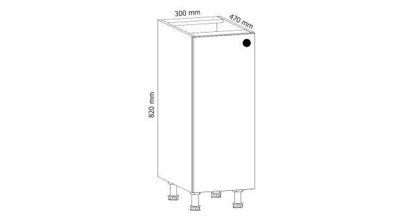 MISAEL dolní skříňka D30 levá, korpus bílý, dvířka borovice andersen