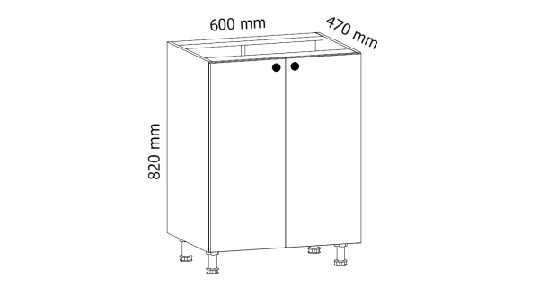 MISAEL dolní skříňka D60, korpus bílý, dvířka borovice andersen