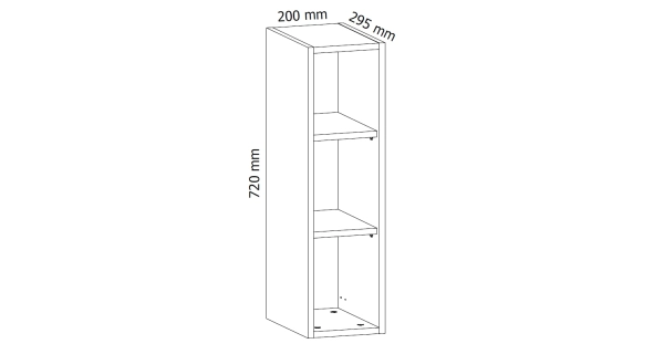 MISAEL horní policový regál 20o, korpus bílý