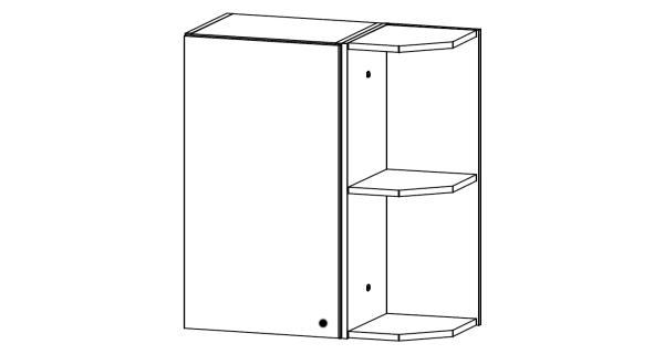 MISAEL horní policový regál G25PZ, korpus bílý